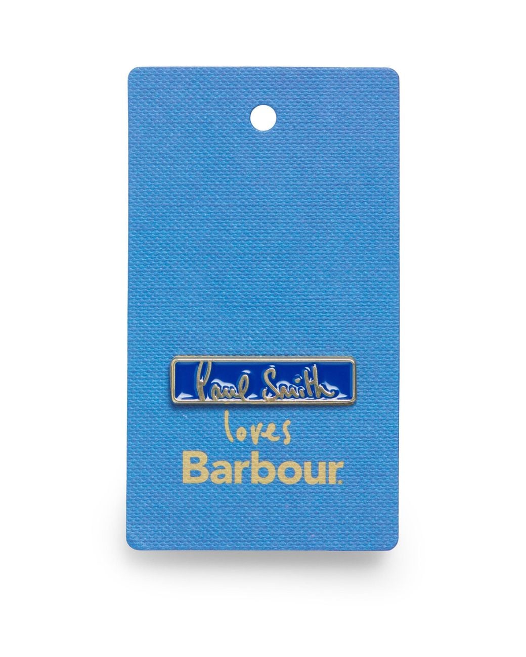 Barbour Blue X Paul Smith Logo Pin Badge