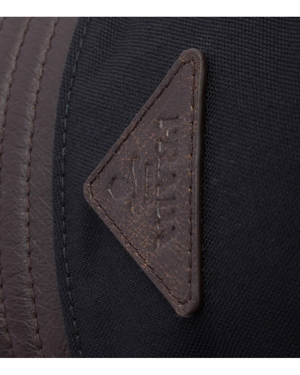 Prada Blue Leather-Trim Logo Bucket Hat for men