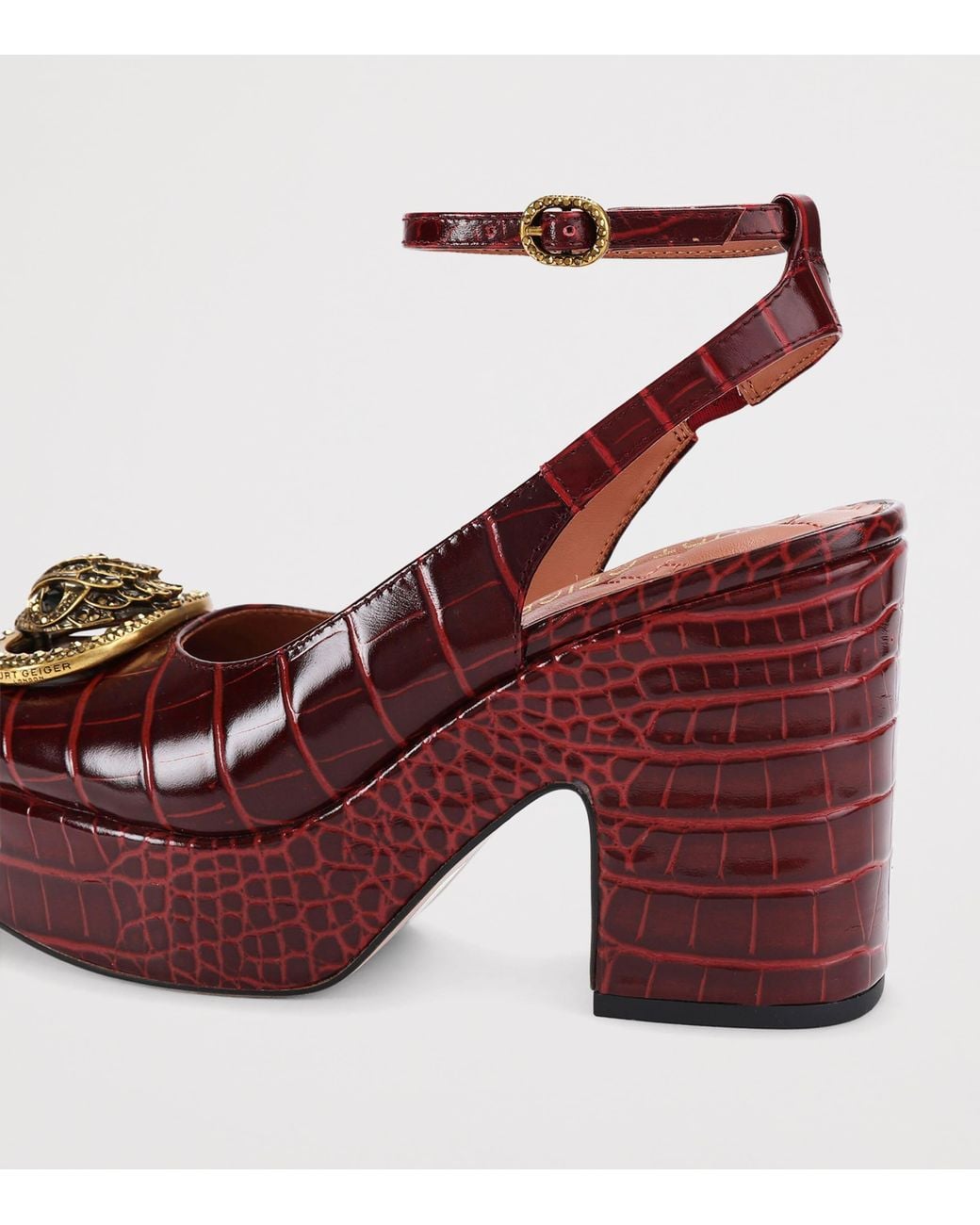 Kurt Geiger Red Croc-Effect Chelsea Platform Pumps