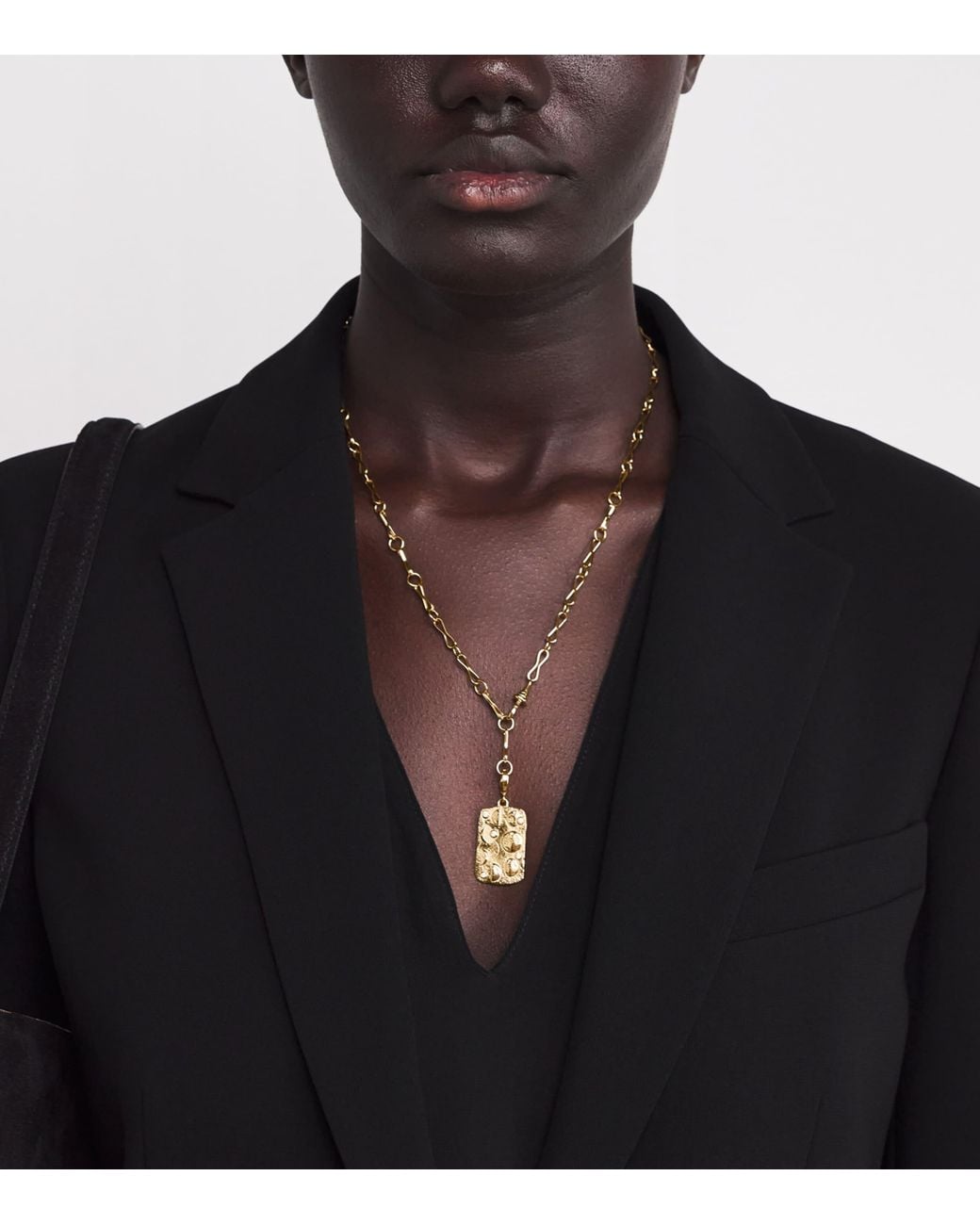 Azlee Metallic Large Motif Chain Necklace