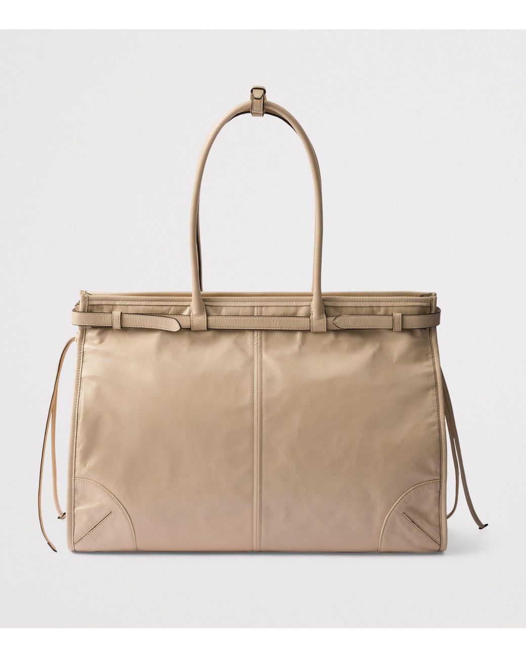 Prada Natural Extra Large Leather Bonnie Shoulder Bag