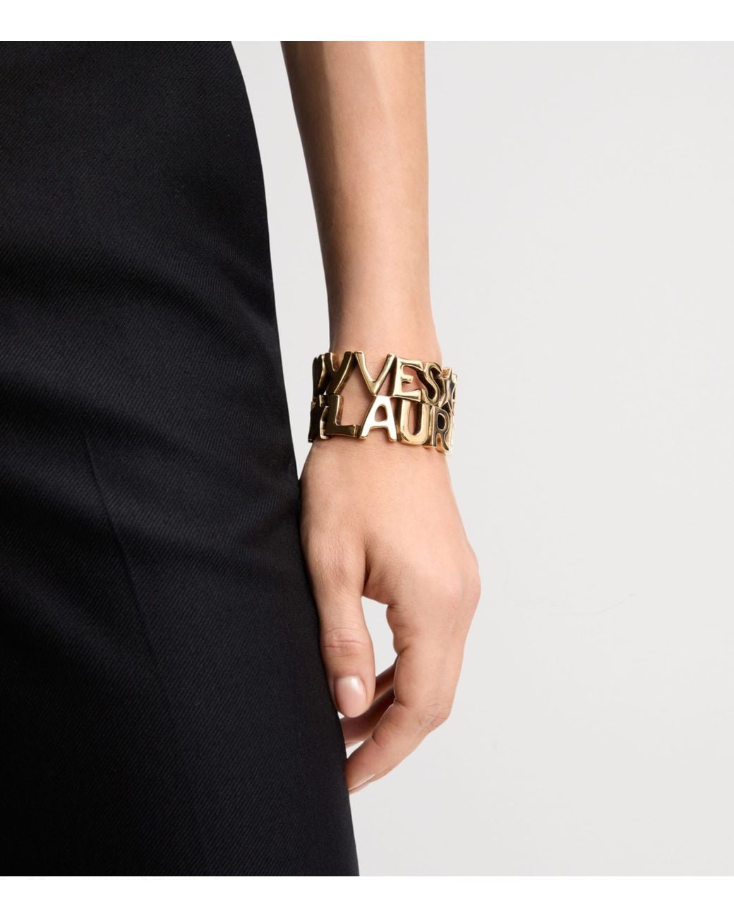 Saint Laurent Metallic Yves Open Cuff for men