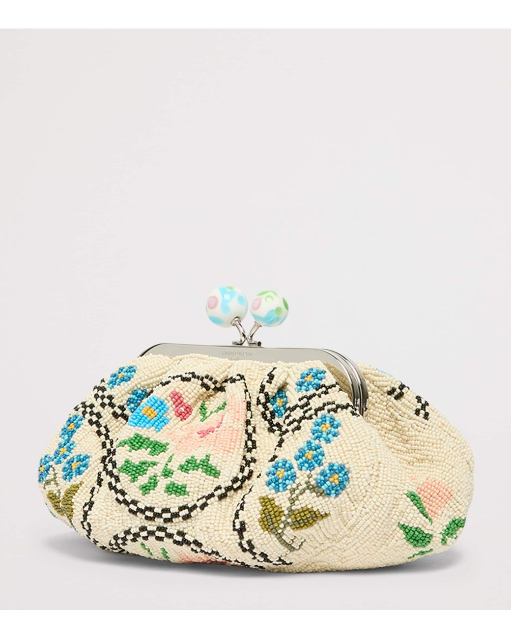Weekend by Maxmara Metallic Cotton Beaded Clutch Bag
