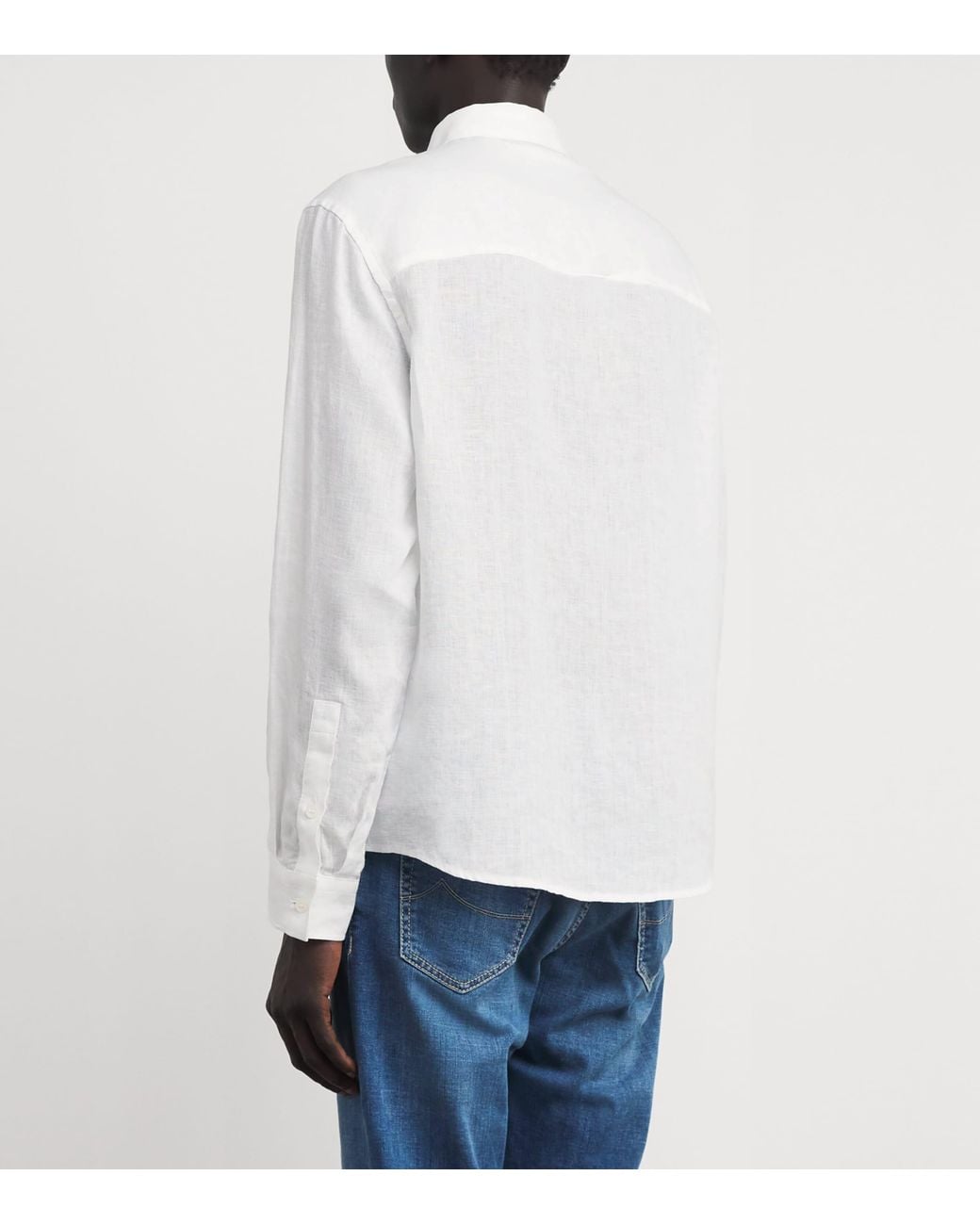Jacob Cohen White Linen Long-Sleeve Shirt for men