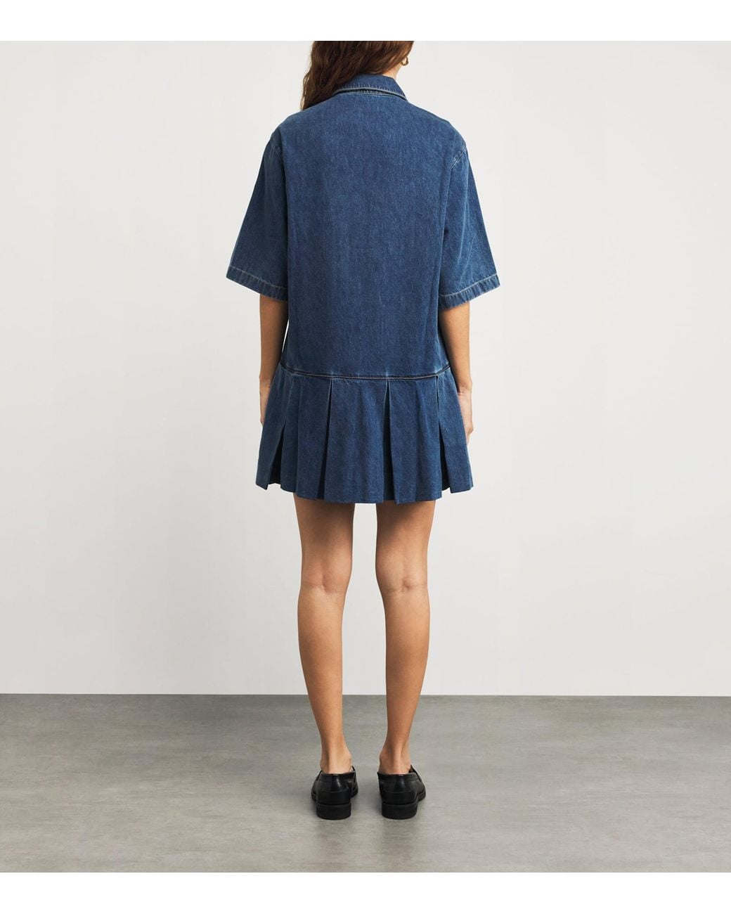 FRAME Blue The Tennis Denim Mini Dress