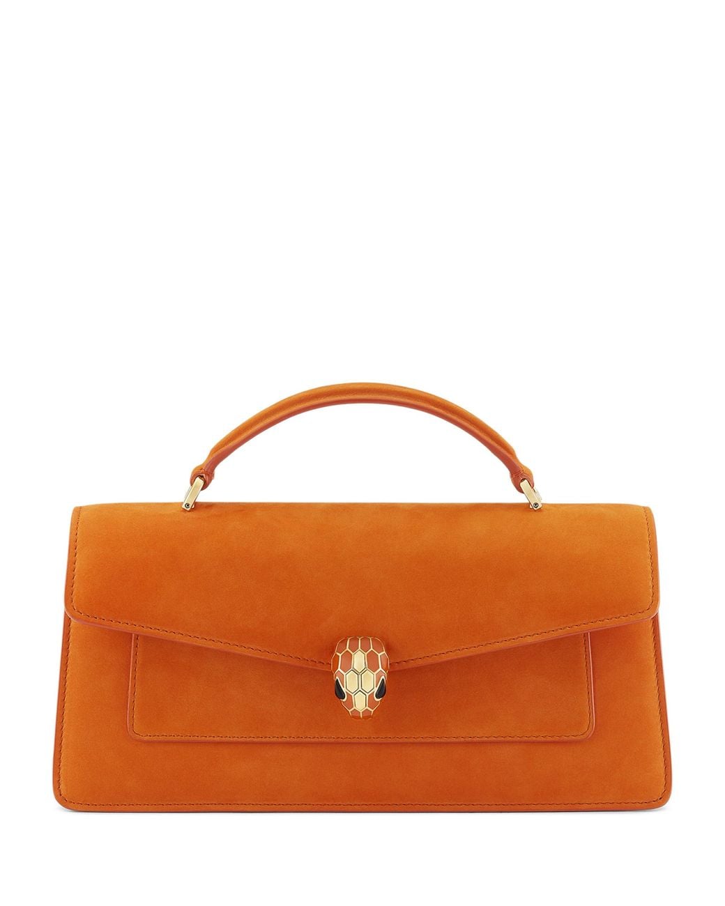 BVLGARI Orange Serpenti Forever Top-Handle Bag