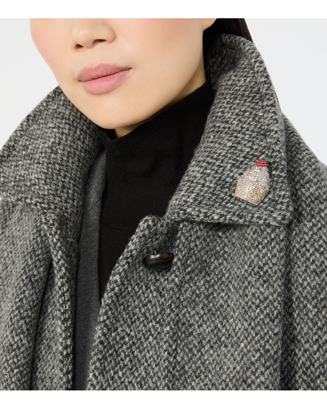 Weekend by Maxmara Metallic Embellished Cupcake Brooch