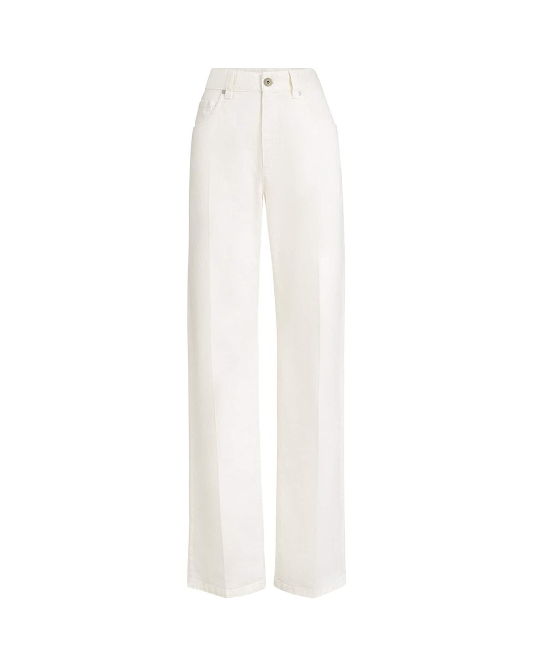 Brunello Cucinelli White Relaxed Wide-Leg Jeans