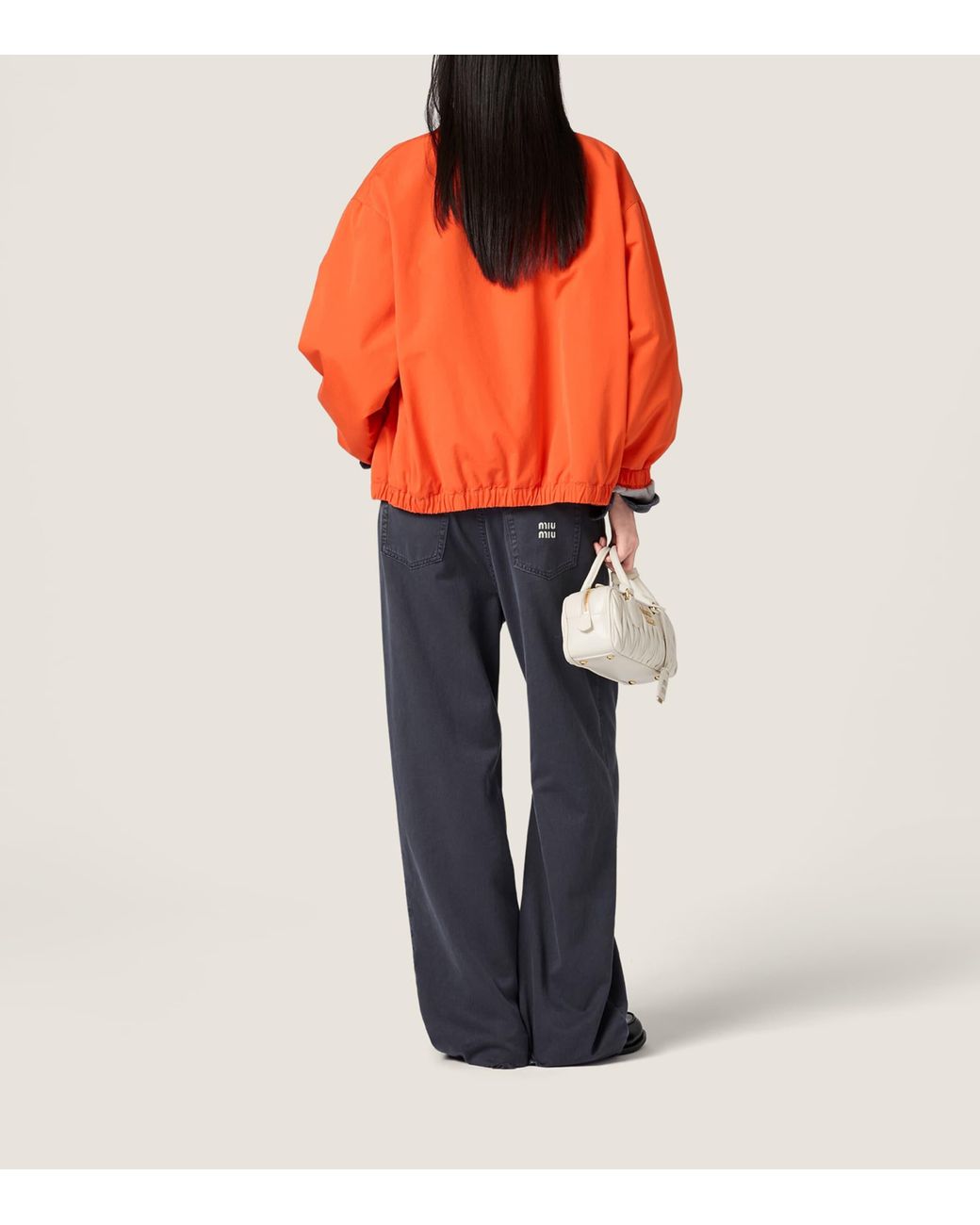 Miu Miu Orange Cotton Poplin Blouson Jacket