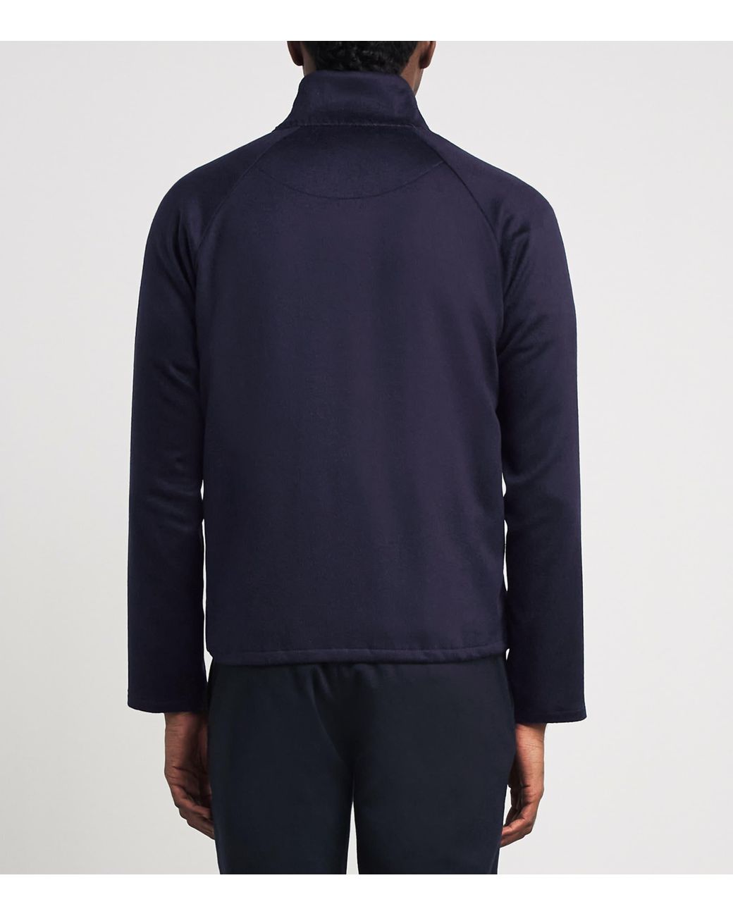 Alan Scott Blue Cashmere-Blend Track Sweater for men