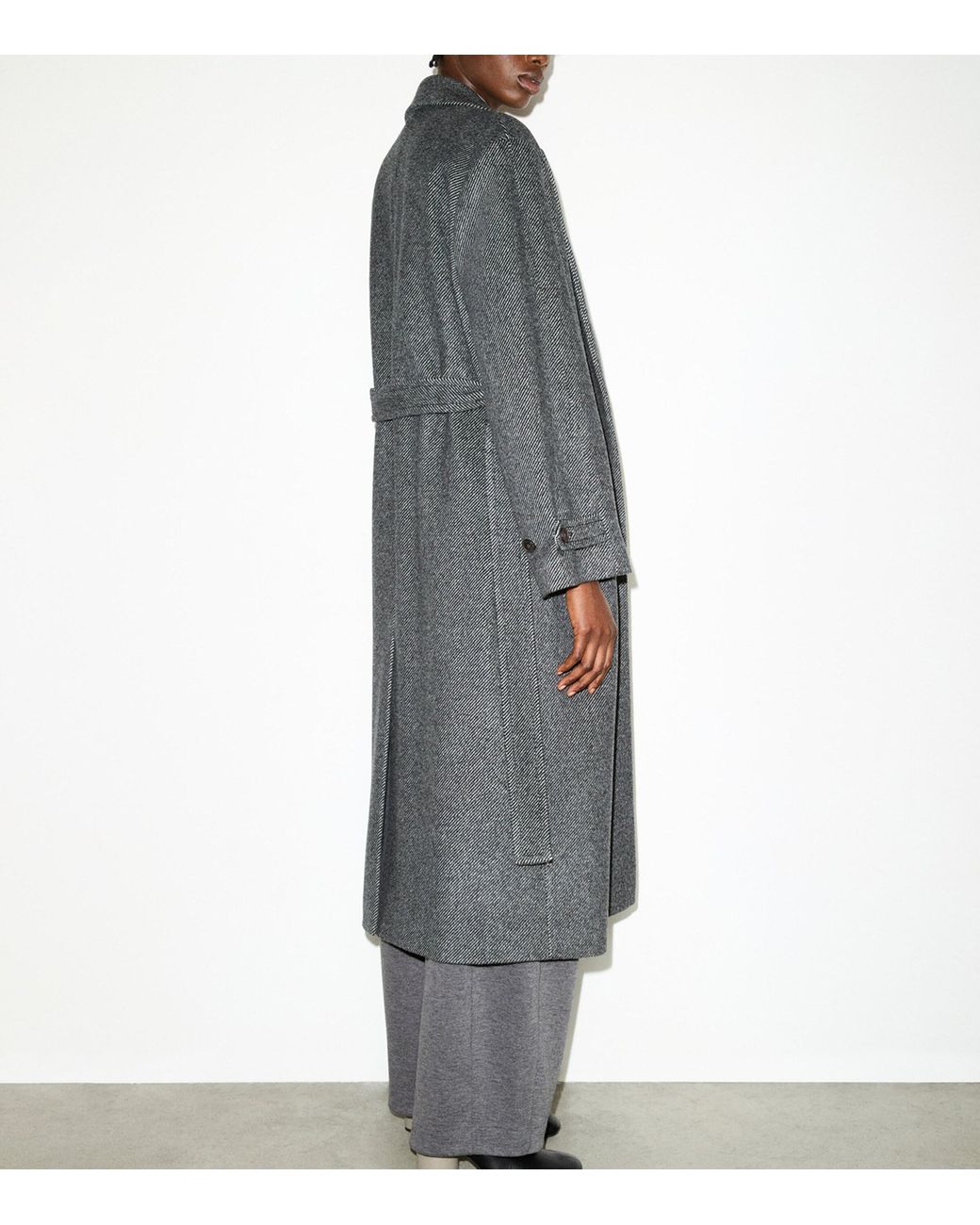 MAX&Co. Gray Virgin Wool Belted Coat