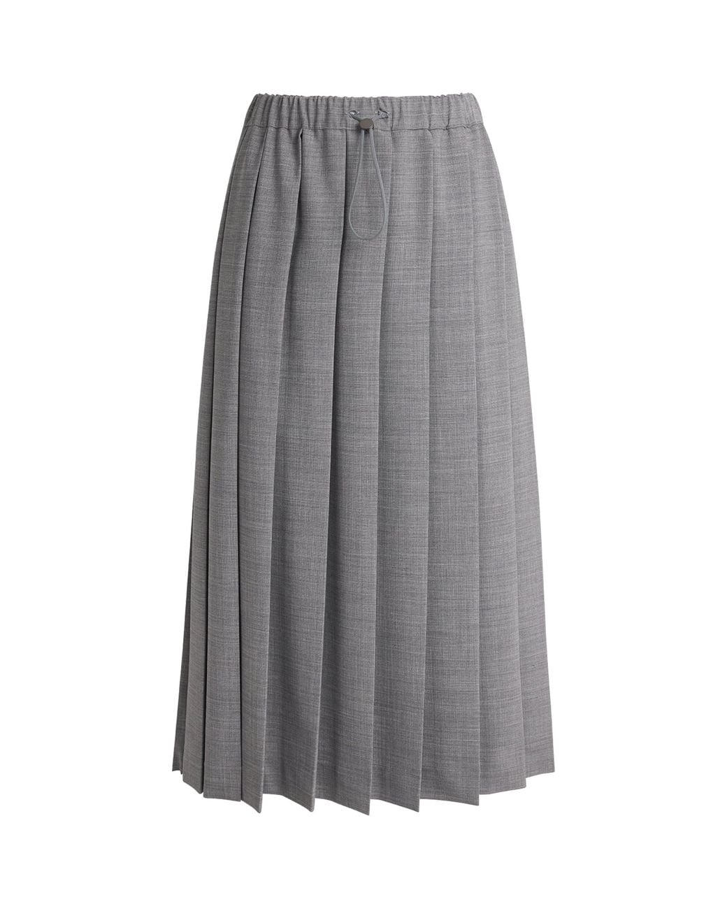 Fabiana Filippi Gray Wool Pleated Midi Skirt