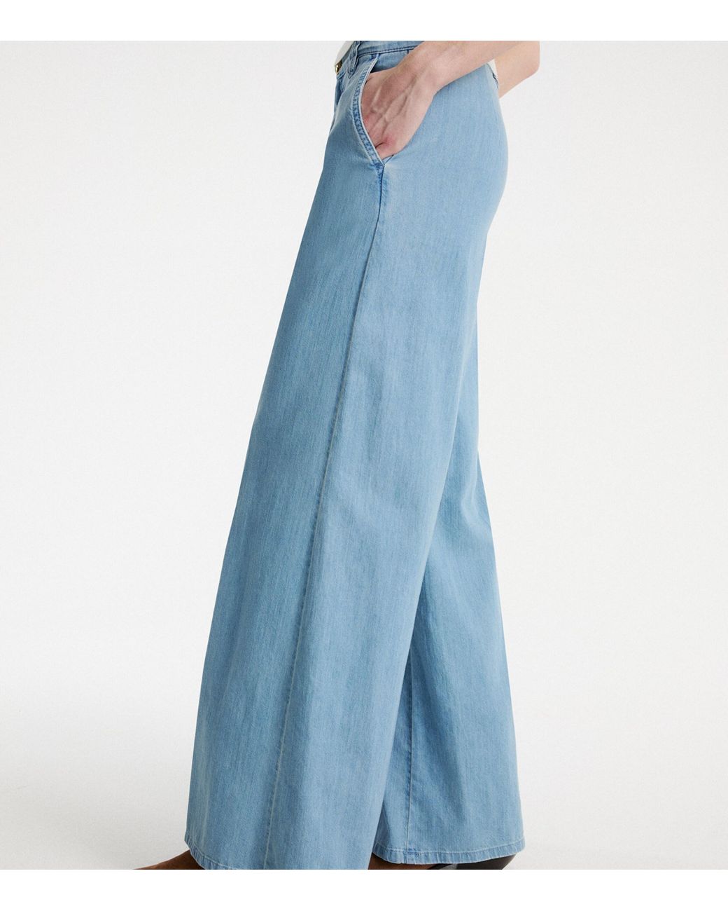 Marella Blue Palazzo Mid-Rise Wide-Leg Jeans