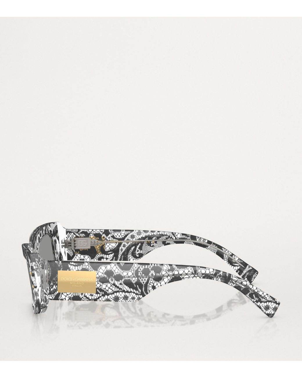 Dolce & Gabbana Gray Acetate Rectangular Sunglasses