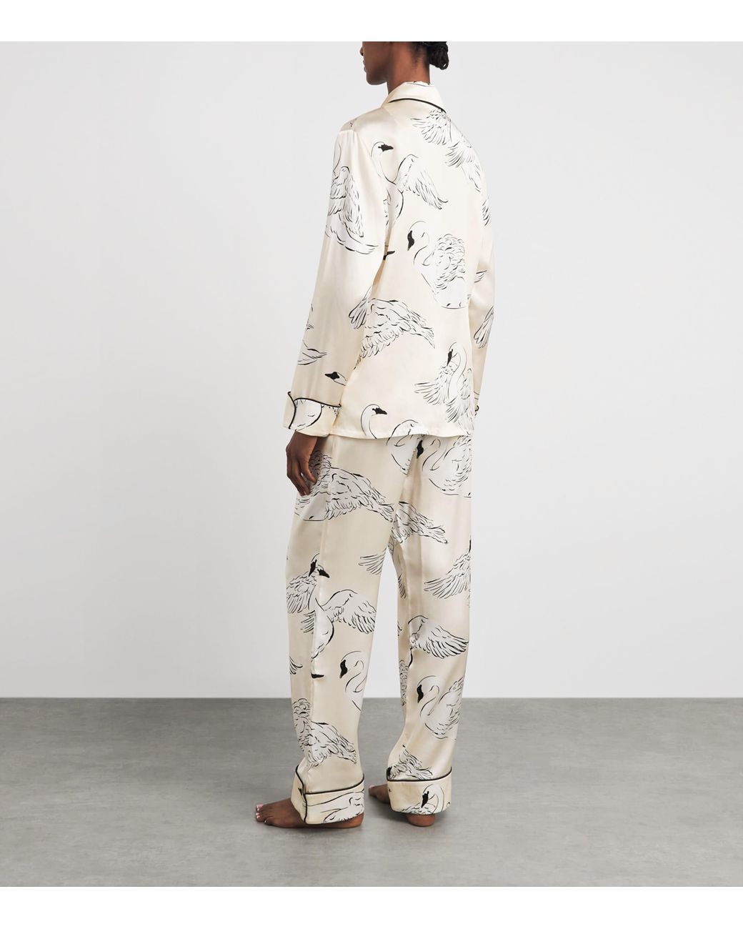 Olivia Von Halle White Silk Lila Blanca Swan Pyjamas