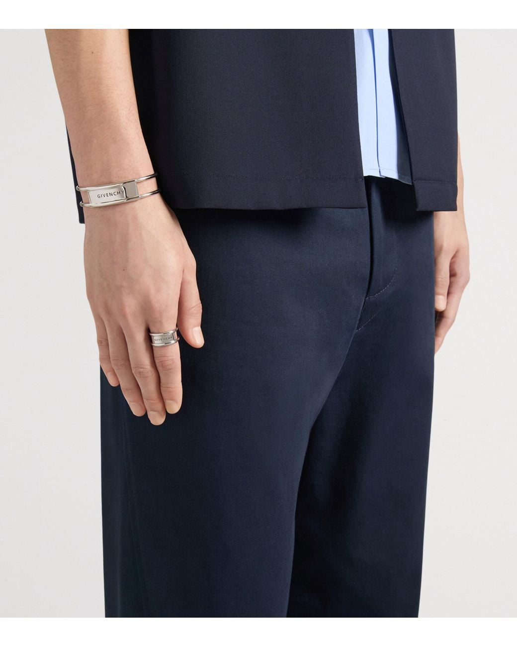 Givenchy Metallic Safety Pin Logo Ring for men