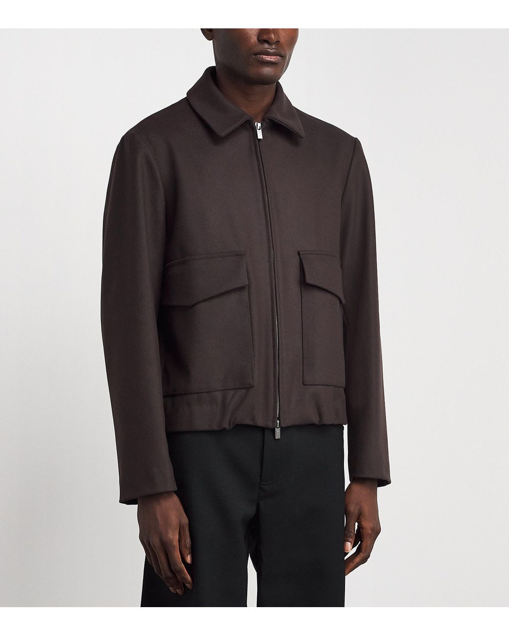 Barena Gray Wool-Blend Tailored Bomber Jacket for men
