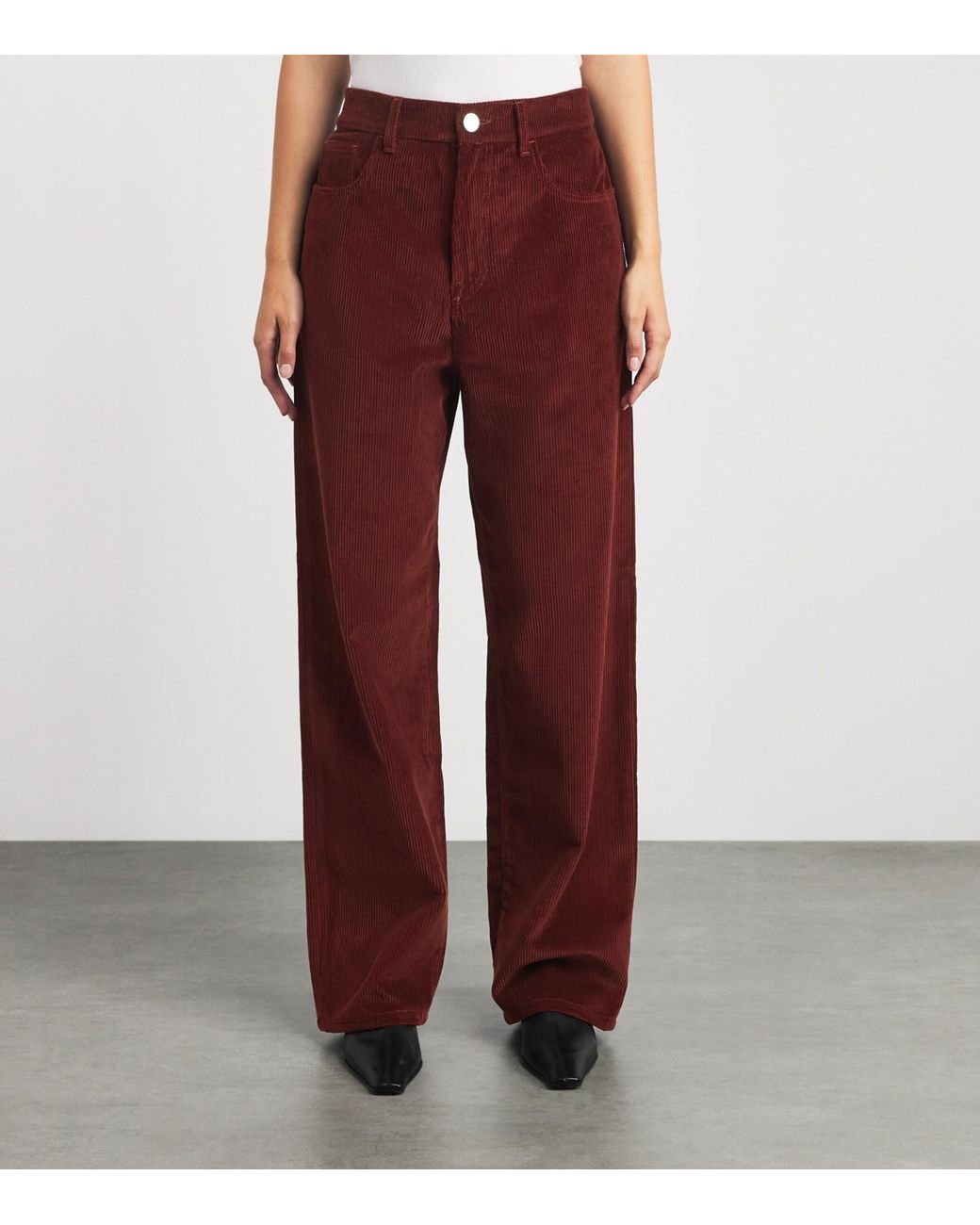 Rohe Red Corduroy Straight Trousers