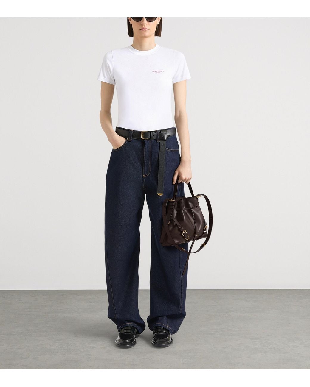 Givenchy Brown Small Leather Voyou Bucket Bag