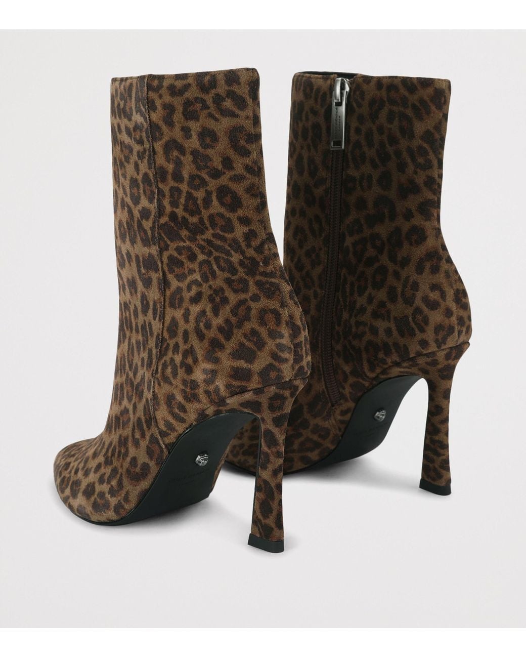 Kurt Geiger Brown Suede Leopard Print Annabel Ankle Boots