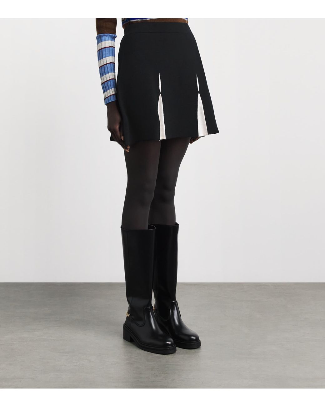 Claudie Pierlot Black Wool-Cotton Knit Mini Skirt