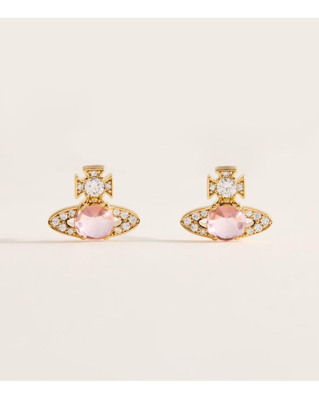 Vivienne Westwood Natural Crystal Ondina Stud Earrings