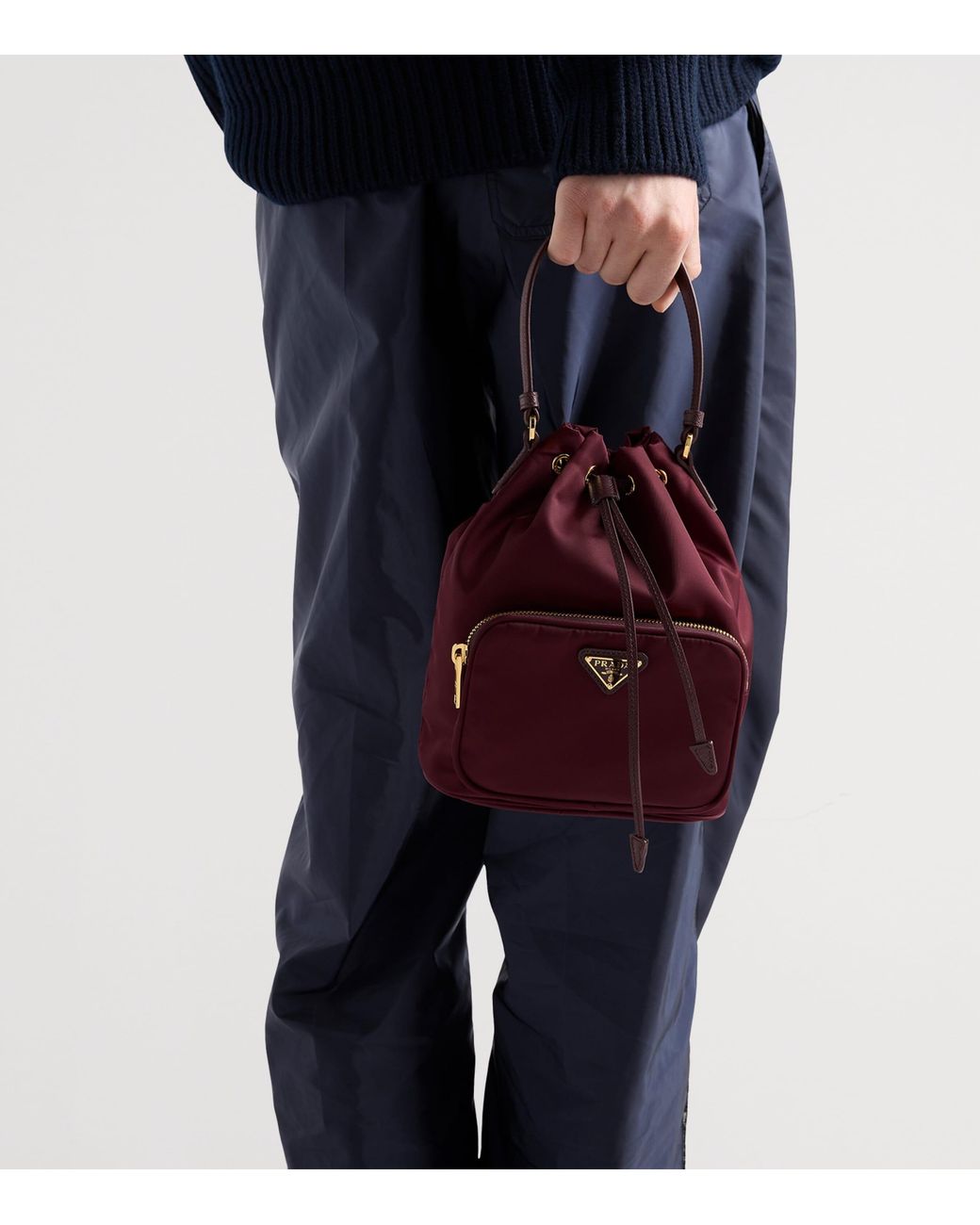 Prada Red Re-Nylon Duet Bucket Bag