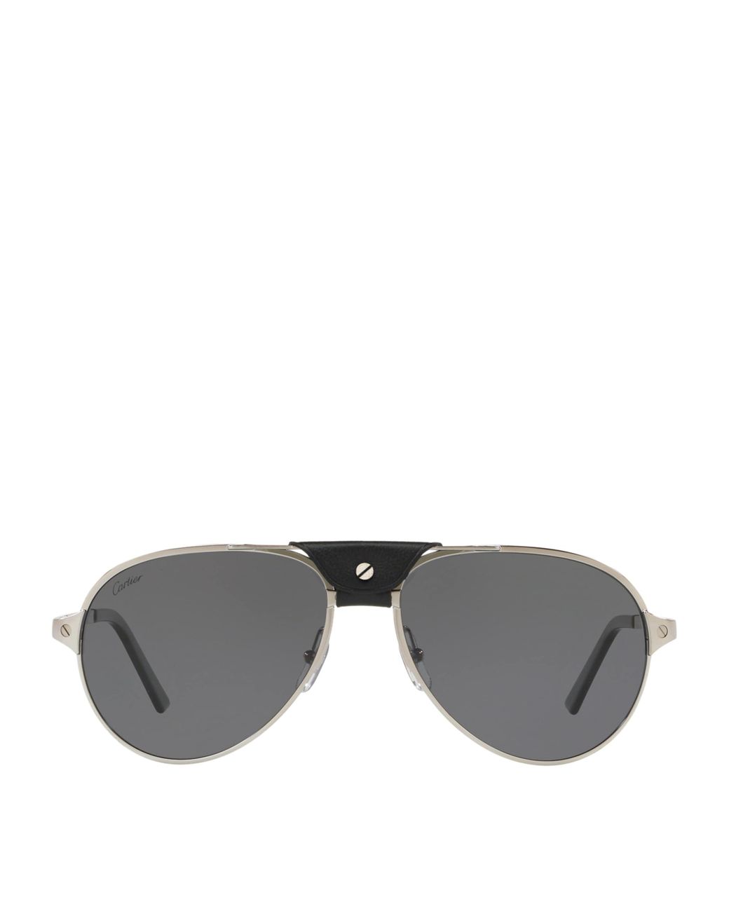 Cartier Gray Santos De Pilot Sunglasses for men
