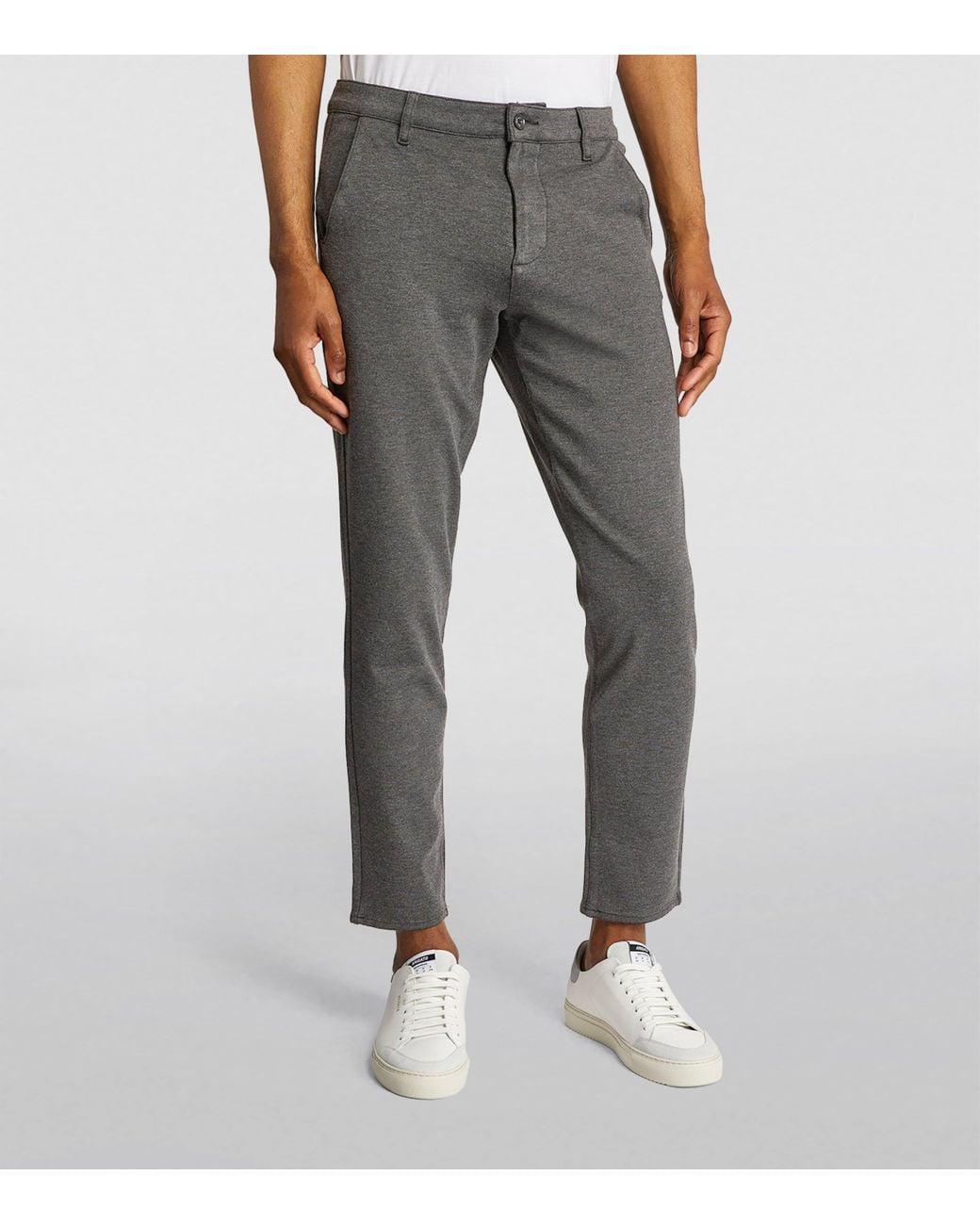 7 For All Mankind Gray Double-Knit Travel Chinos for men