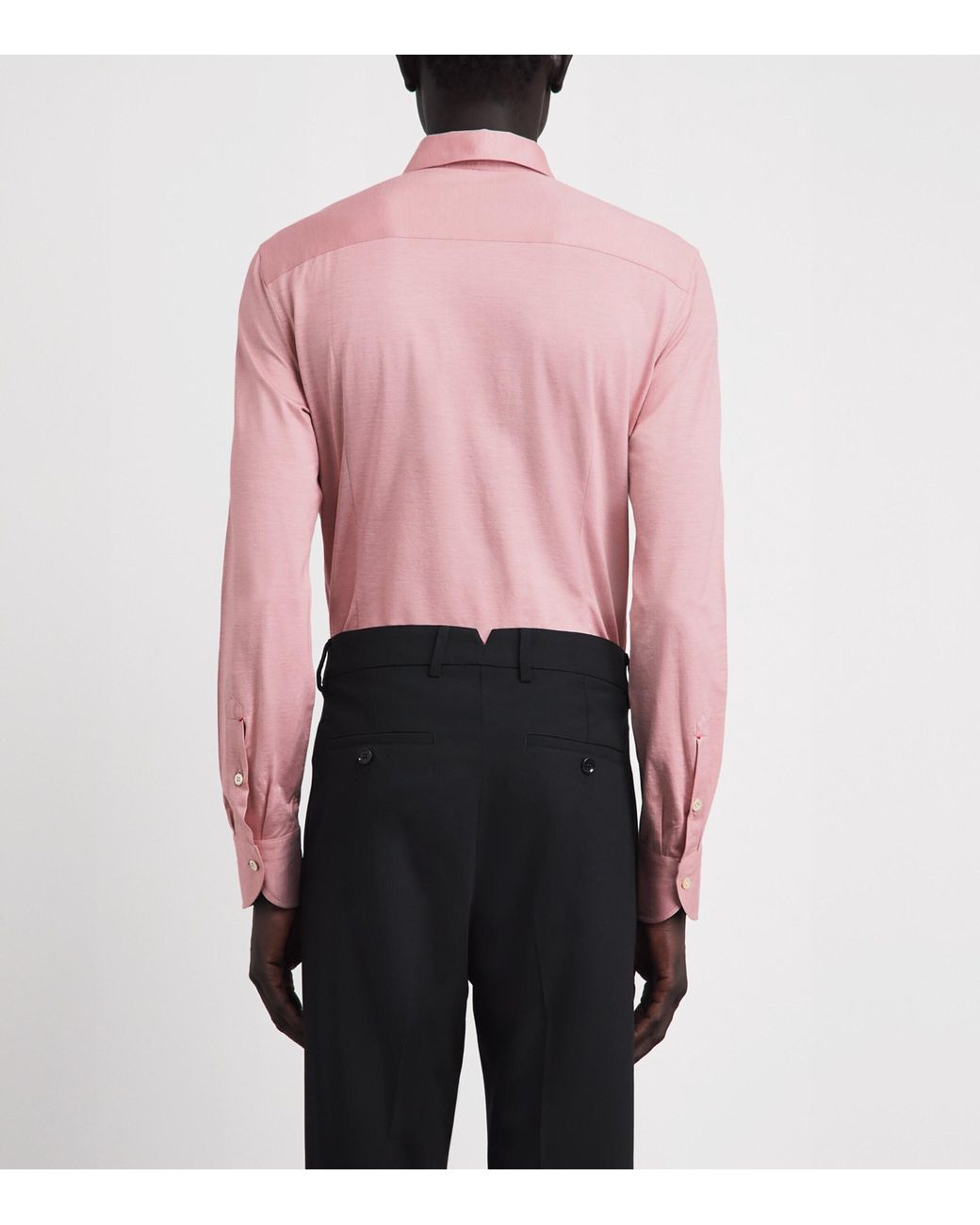 Isaia Pink Cotton Jersey Shirt for men