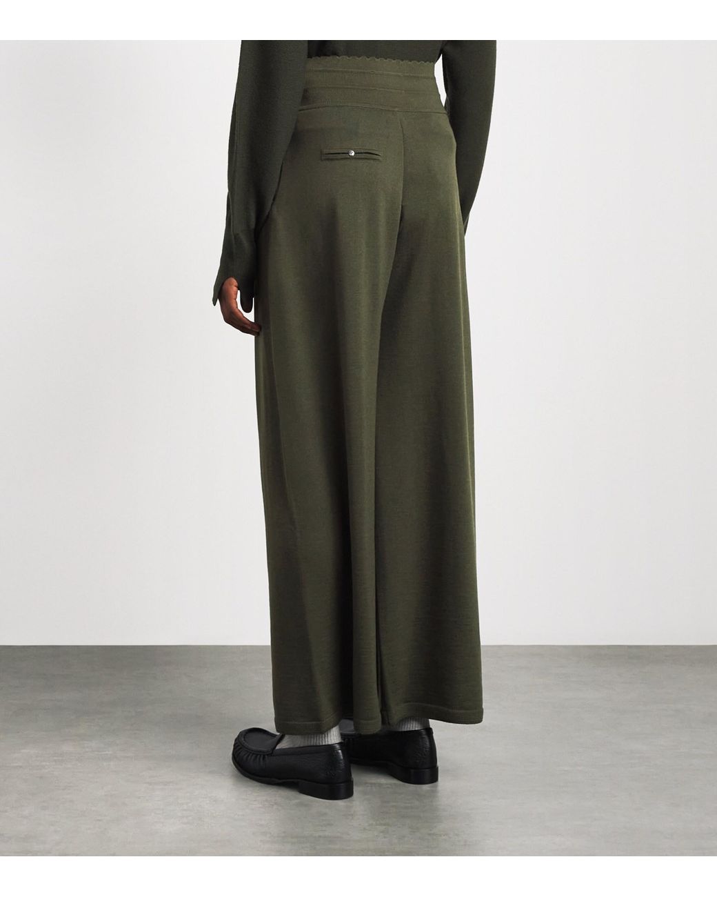 Molli Green Virgin Wool-Blend Lauren Trousers