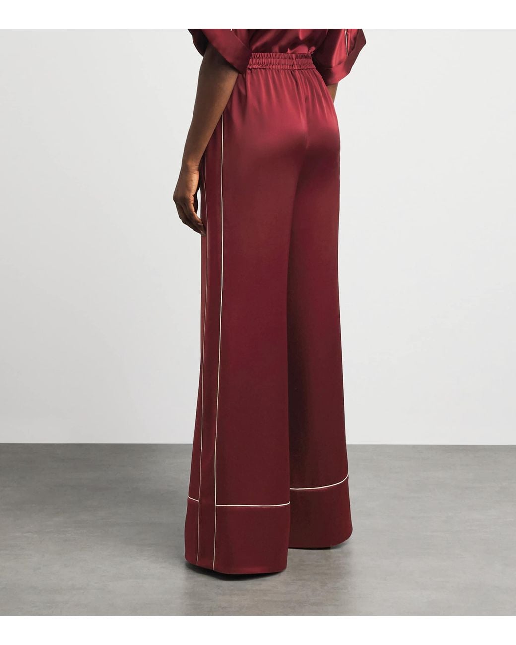 Roksanda Red Satin Nael Wide-Leg Trousers