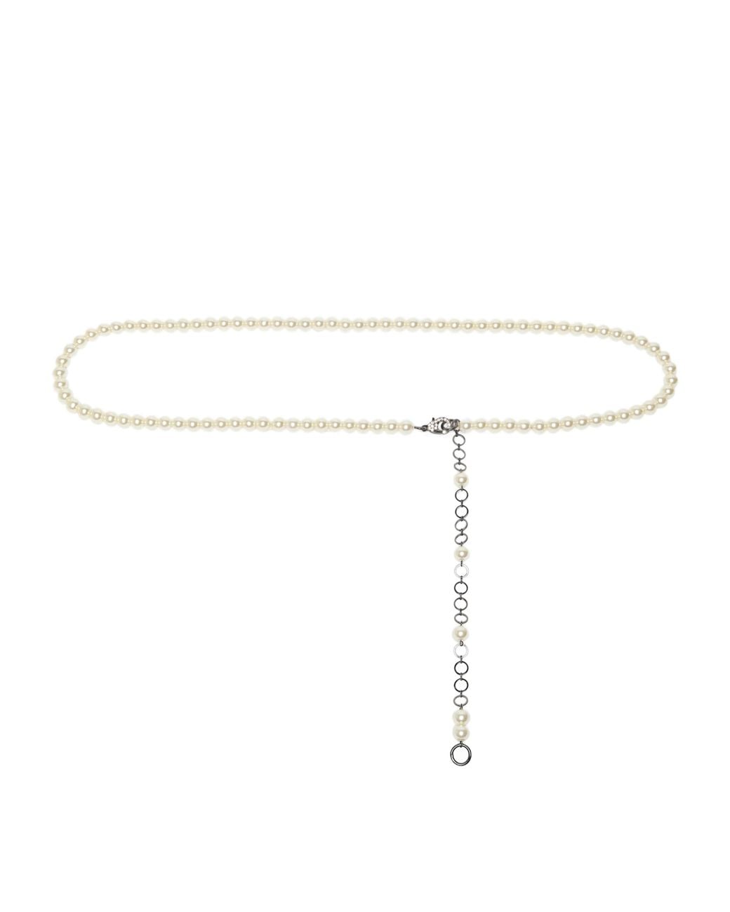 Marina Rinaldi White Faux Pearl Belt