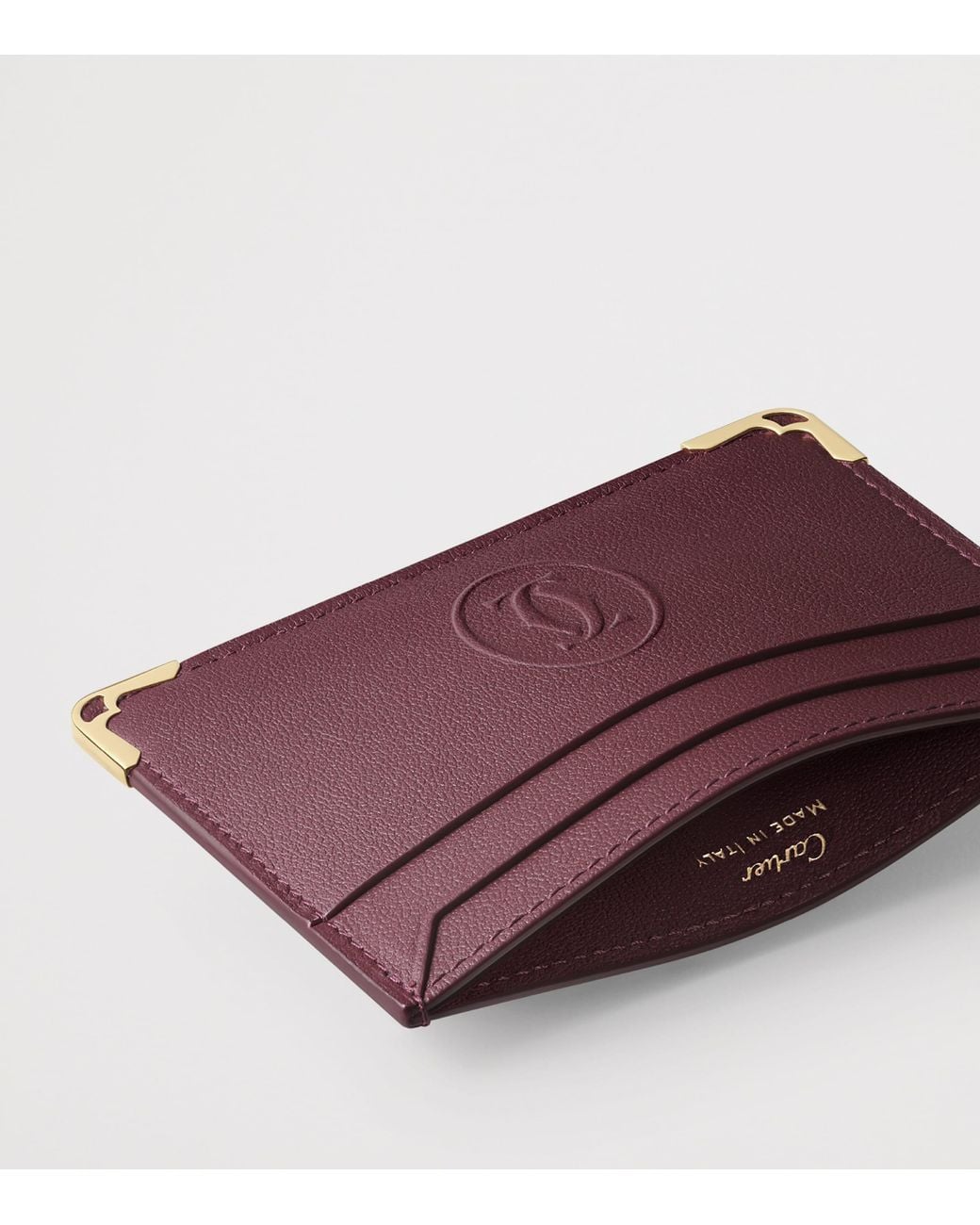Cartier Purple Leather Must De Card Holder for men