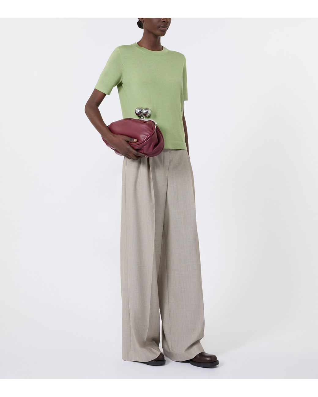 Weekend by Maxmara Green Wool-Silk Knit Top