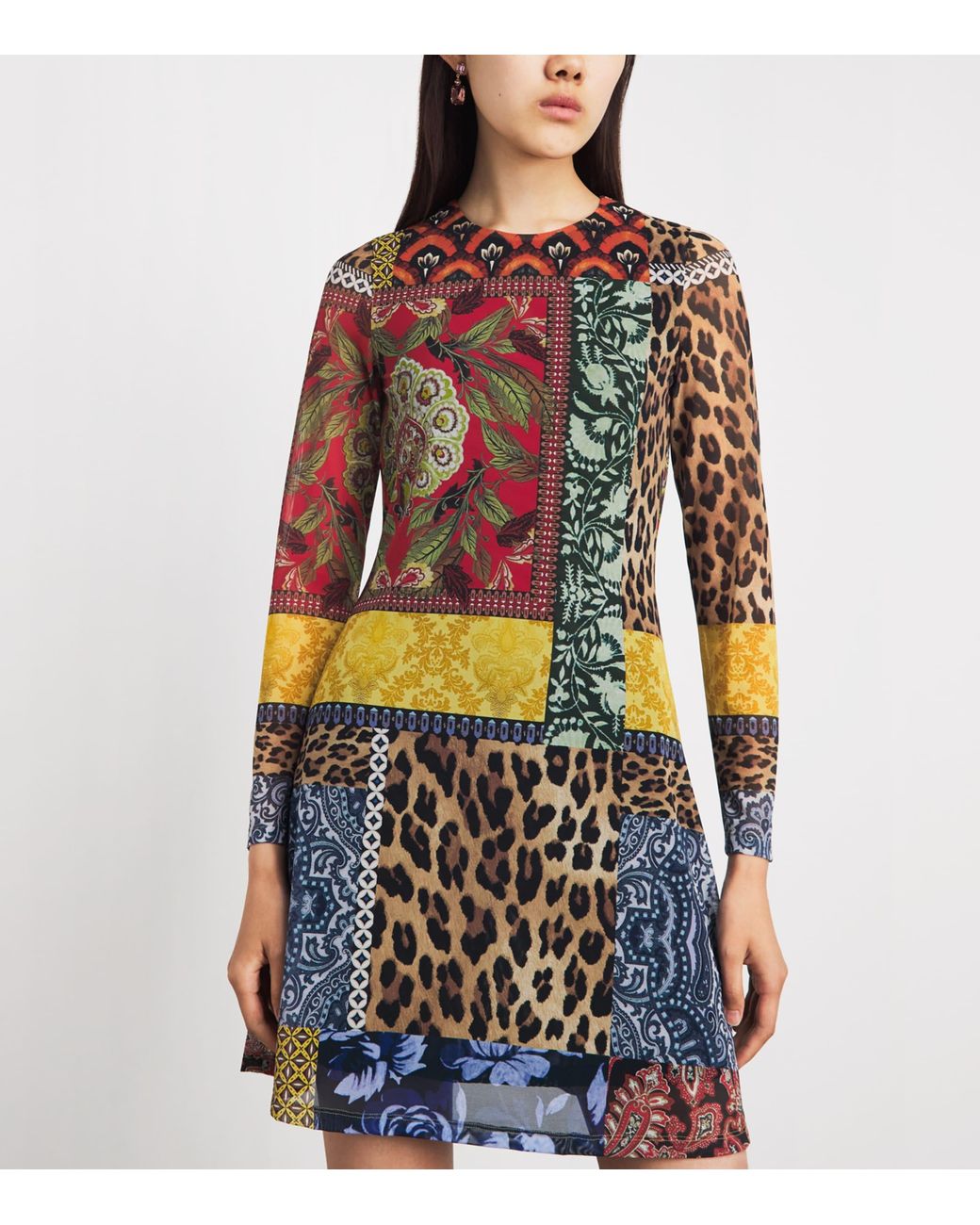 Alice + Olivia Multicolor Mesh Patchwork Delora Mini Dress