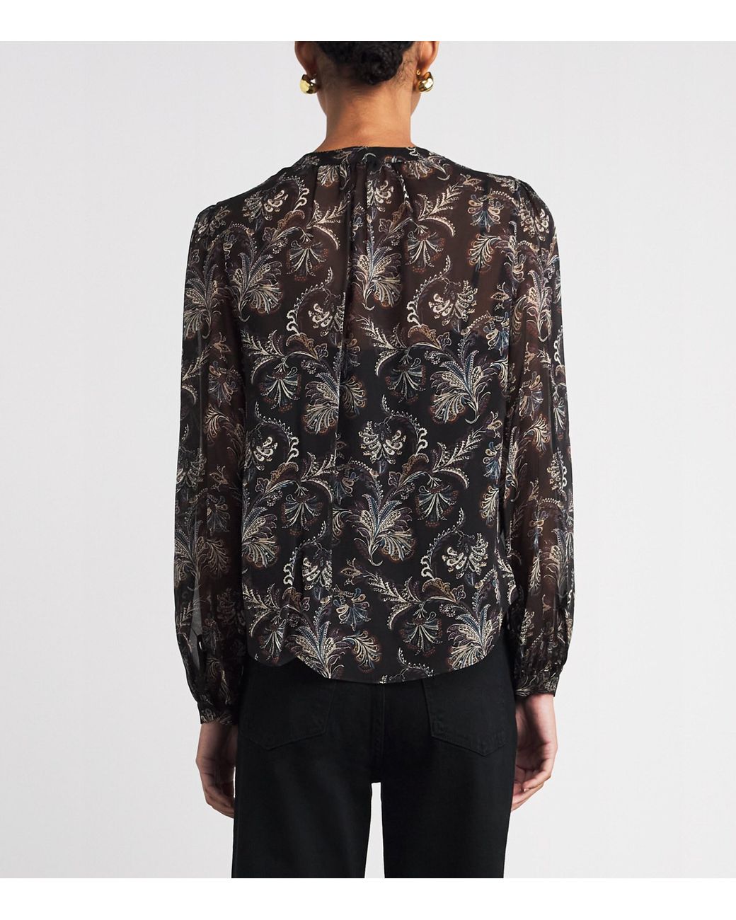 Veronica Beard Gray Silk Ashlynn Blouse