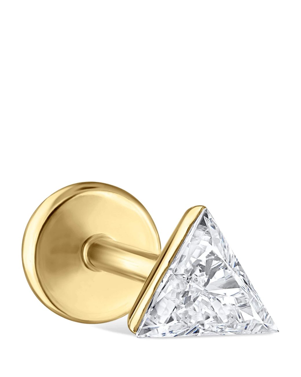 Maria Tash Metallic Invisible Set Triangle Diamond Threaded Stud Earring