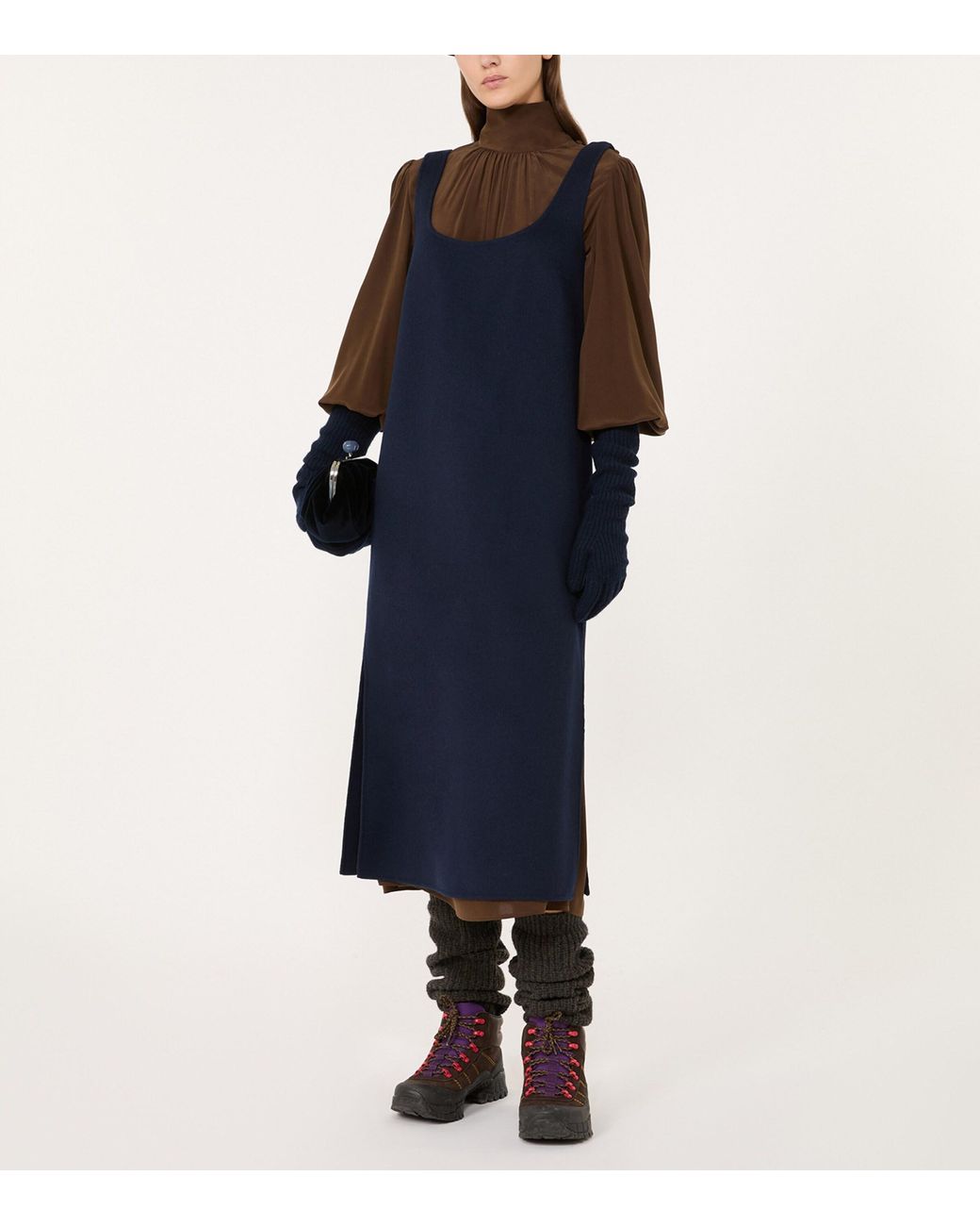 Weekend by Maxmara Brown Silk Maxi Dress