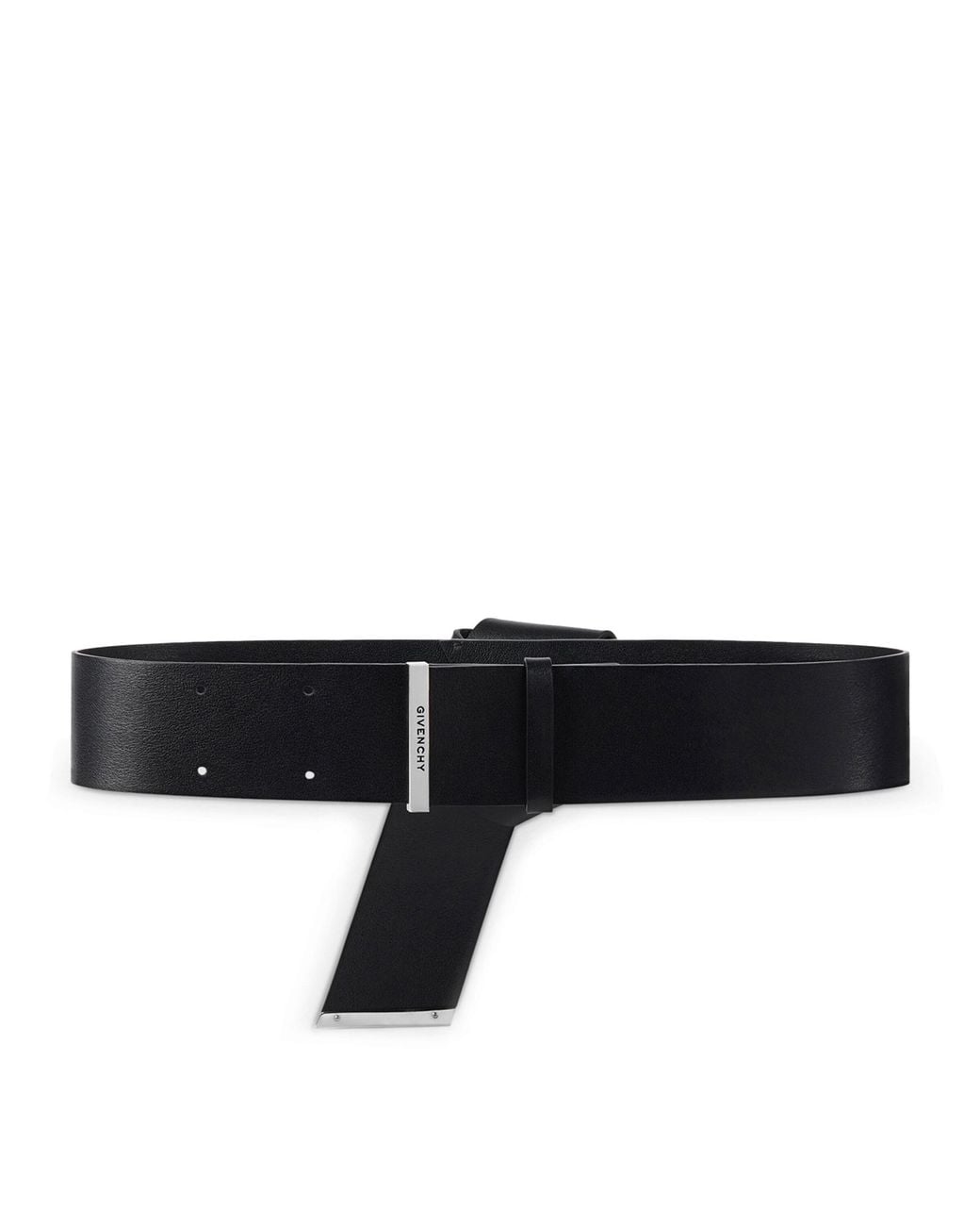 Givenchy Black Leather Windsor Knot Belt