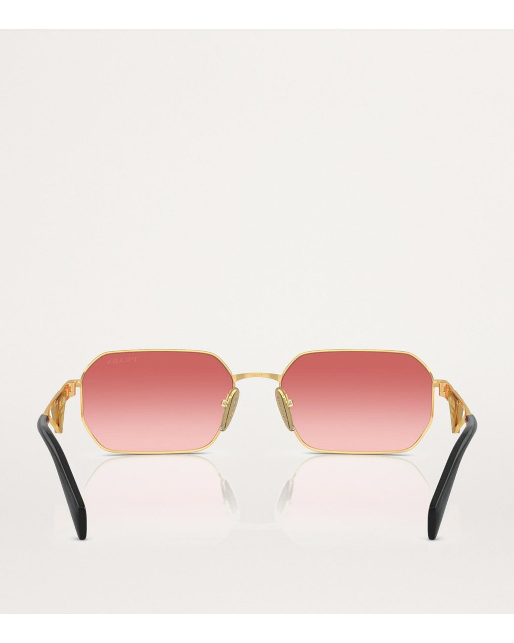 Prada Pink Metal Rectangular Sunglasses
