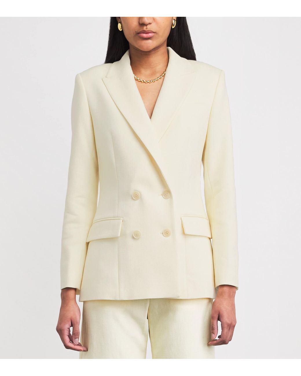 Maje White Double-Breasted Blazer