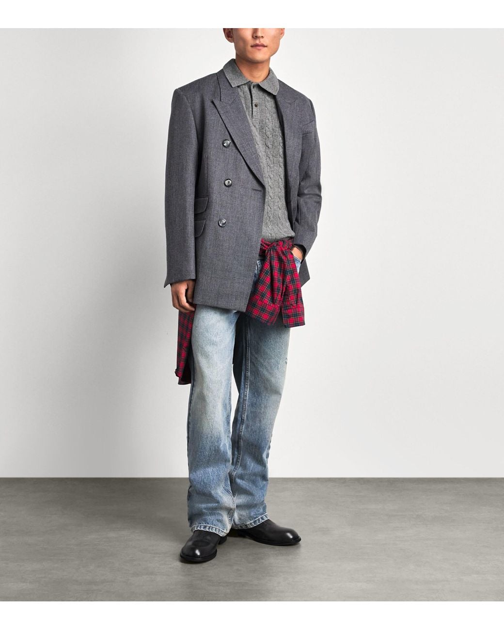 Polo Ralph Lauren Gray Wool-Cashmere Polo Pony Sweater for men
