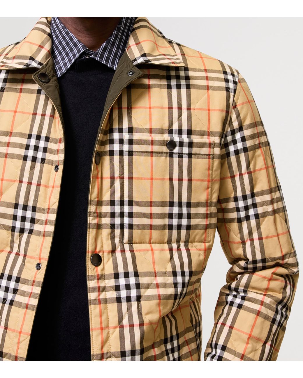 Burberry Green Reversible Quilted Overshirt Jacket for men
