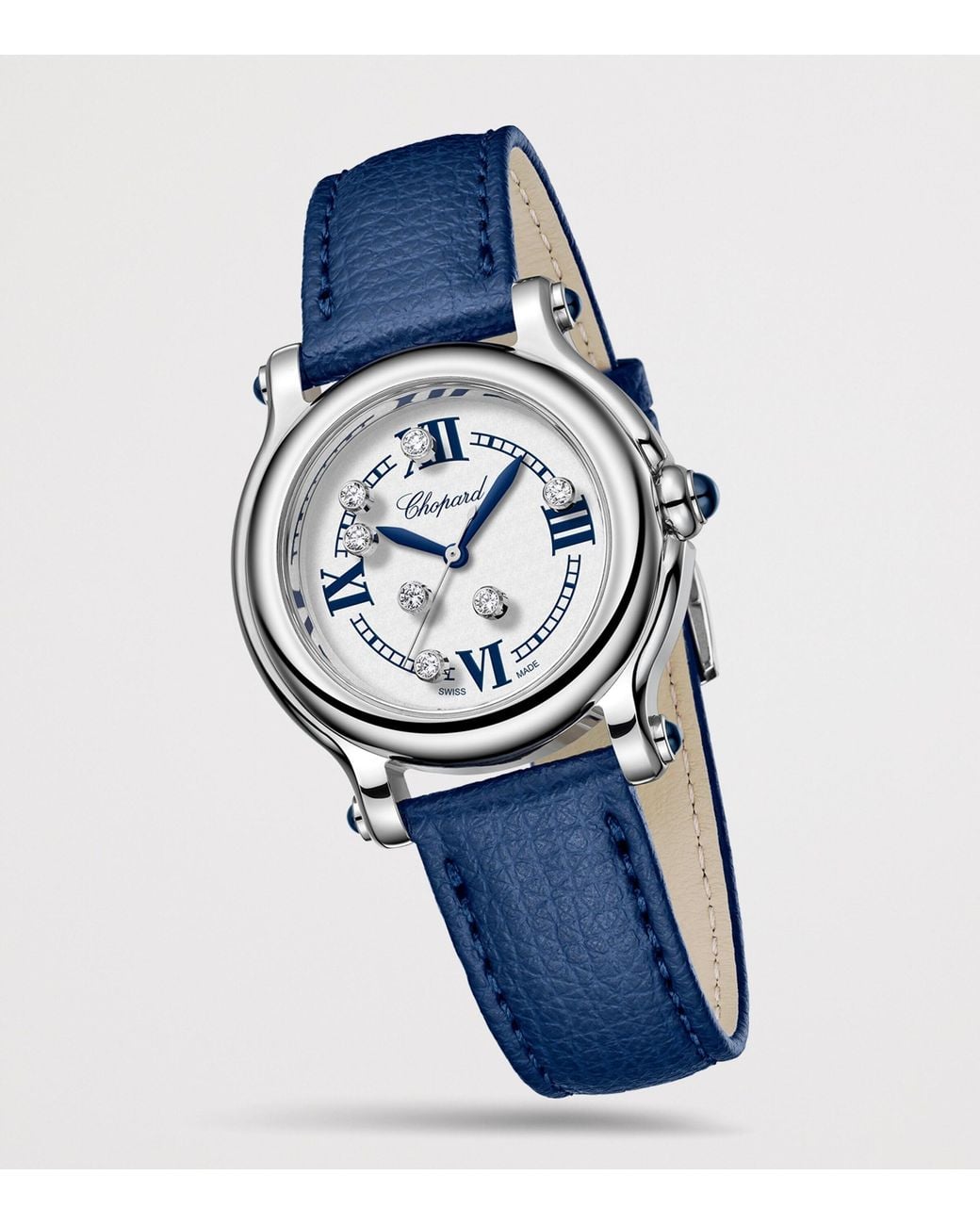 Chopard Blue Stainless Steel And Diamond Happy Sport Watch