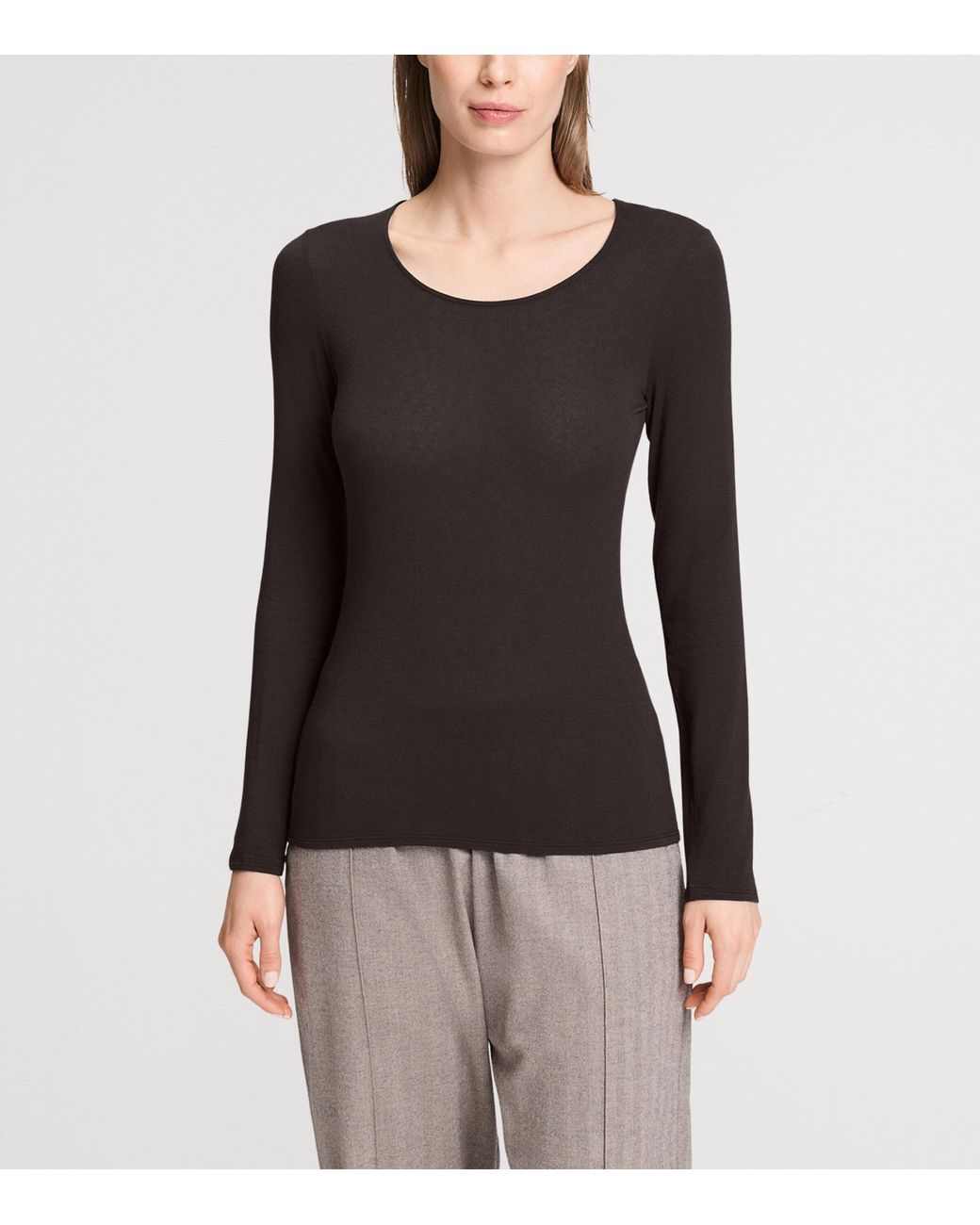 Hanro Black Ultralight Long-Sleeve T-Shirt