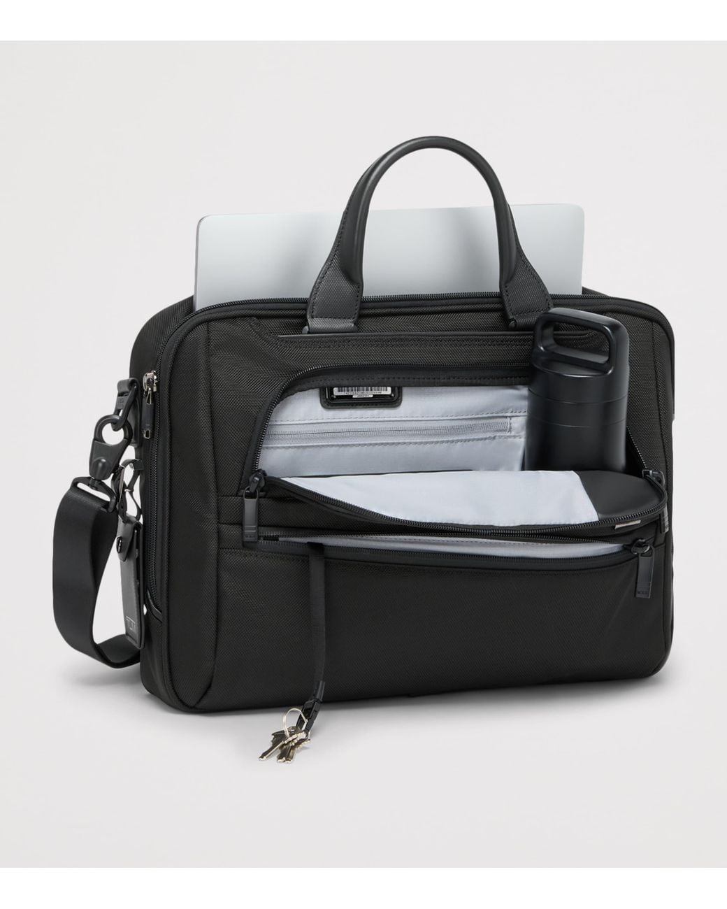 Tumi Black Medium Alpha 4 Briefcase for men