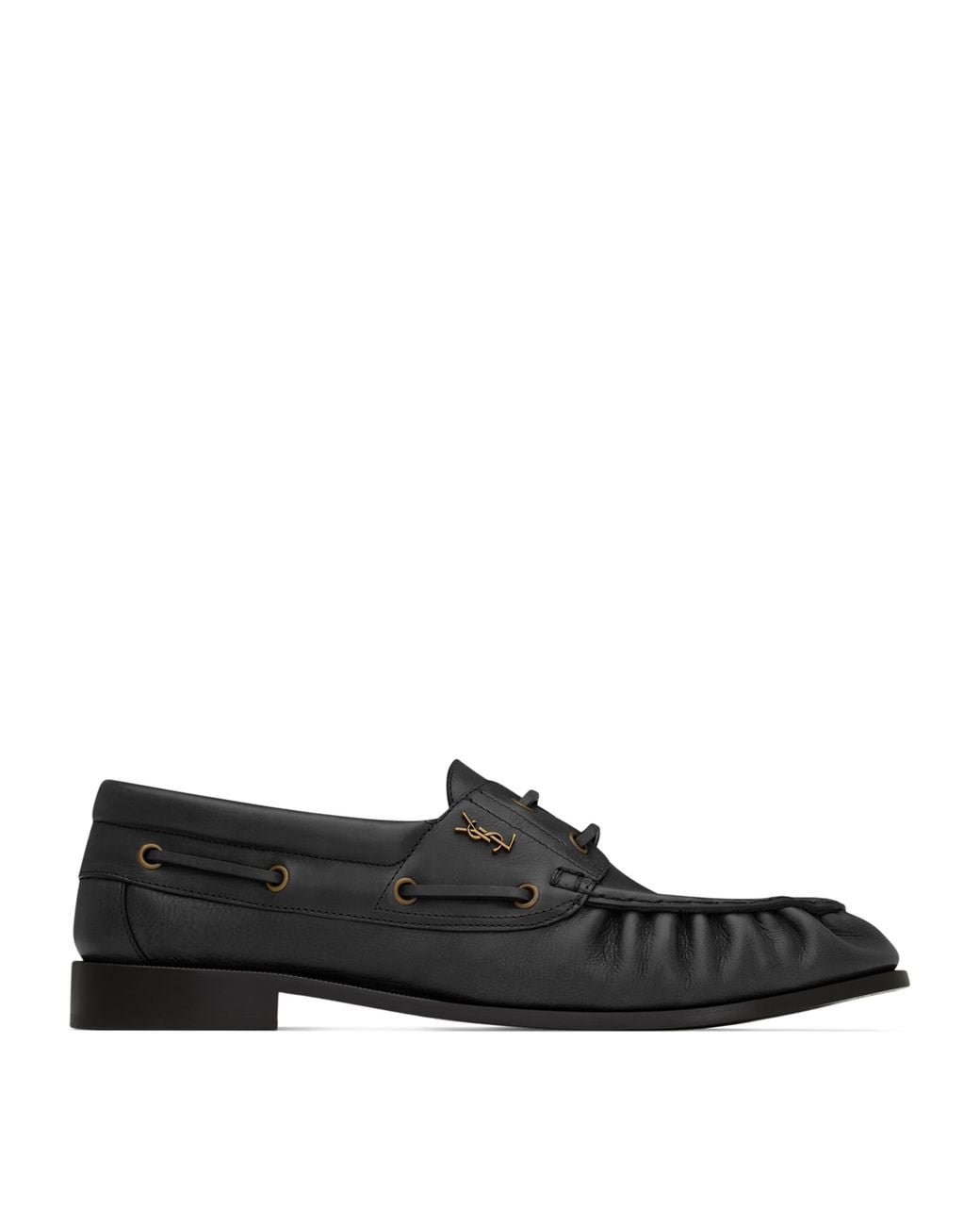 Saint Laurent Black Leather Bateau Le Loafers for men