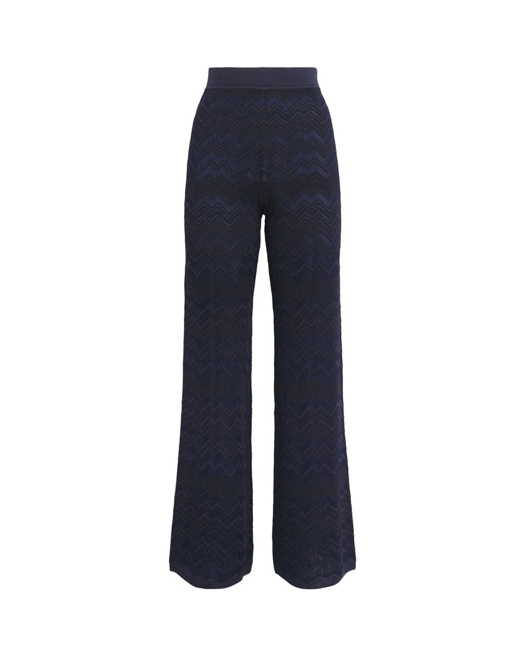 Missoni Blue Zigzag Jacquard Straight Trousers