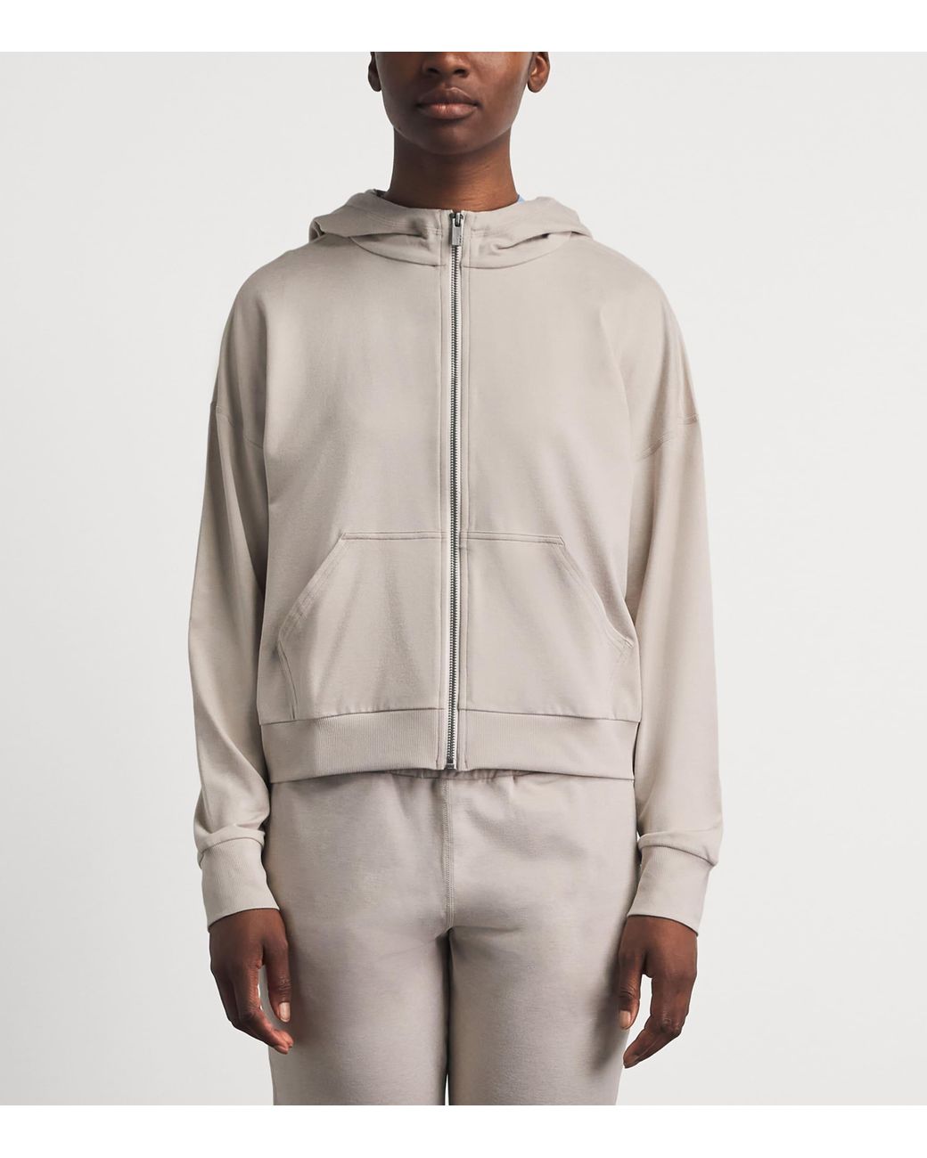 vuori White Modern Halo Zip-Up Hoodie
